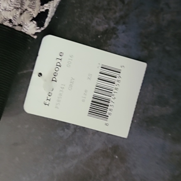 Free People White & Black Lace PENCIL Skirt w Wide Exposed Waistband Size XS NWT - Picture 4 of 6